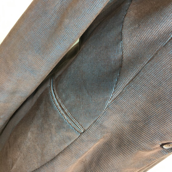 Harve Benard Brown Blue Corduroy Blazer Jacket - Picture 8 of 8